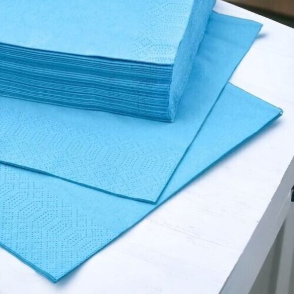 IKEA FANTASTISK Paper Napkins Absorb Quickly 15 ¾x15 ¾ "‎ Blue/50 Pack - Picture 9 of 9